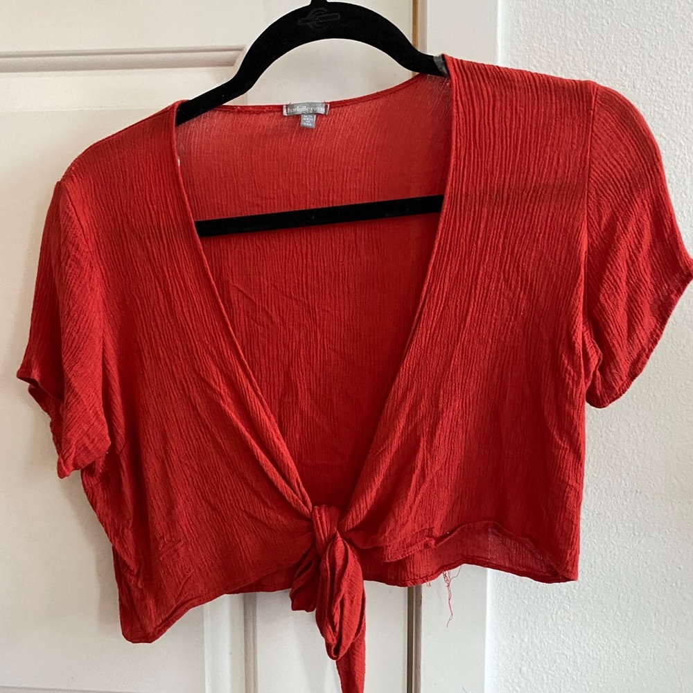 Front tie crop top